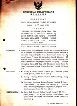 Nomor 244 Tahun 1989 Tentang Tunjangan Penghasilan Kepala Desa Dan Perangkat Desa Di Kabupaten Da...
