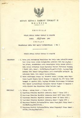 NOMOR 037 TAHUN 1986 TENTANG PELAKSANAAN LOMBA TEBU RAKYAT INTENSIFIKASI (TRI)