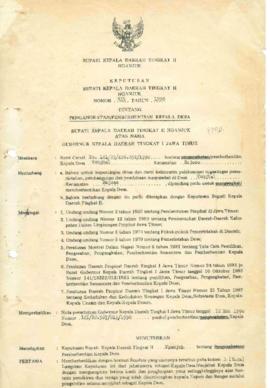 Nomor 135 Tahun 1990 Tentang Pengangkatan/Pemberhentian Kepala Desa Wengkal Kecamatan Rejoso