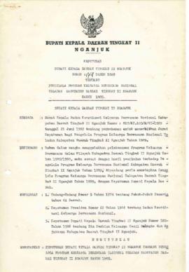 Nomor 174 Tahun 1989 Tentang Pengelola Program Keluarga Berencana Nasional Teladan Kabupaten Daer...