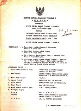 Nomor 062 Tahun 1989 Tentang Pengesahan Proyek Yang Dibiayai Dari Bantuan Pembangunan Sarana Kese...