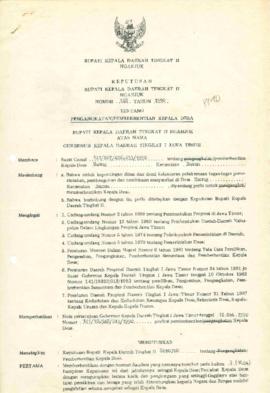 Nomor 128 Tahun 1990 Tentang Pengangkatan/Pemberhentian Kepala Desa Waung Kecamatan Baron