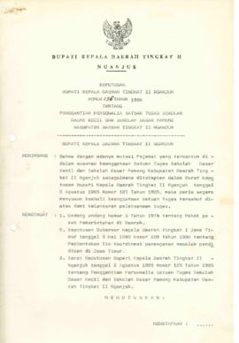 NOMOR 135 TAHUN 1986 TENTANG  PENGGANTIAN PERSONALIA SATUAN TUGAS SEKOLAH DASAR KECIL DAN SEKOLAH...