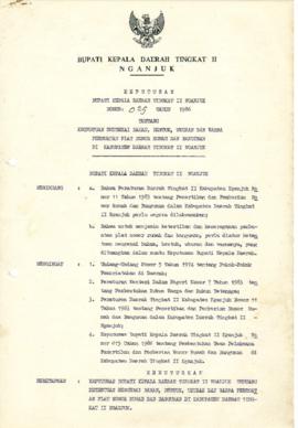 NOMOR 029 TAHUN 1986 TENTANG KETENTUAN MENGENAI BAHAN,BENTUK, UKURAN DAN WARNA PEMBUATAN PLAT NOM...