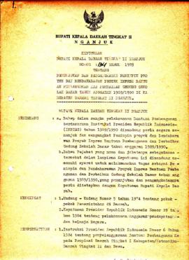 Nomor 134 Tahun 1989 Tentang Penunjukan dan Pengangkatan Pemimpin Proyek dan Bendaharawan Proyek ...