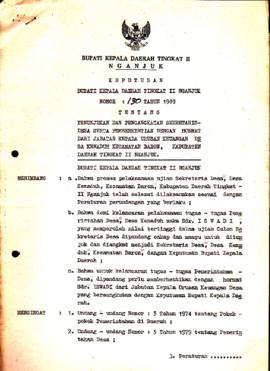 Nomor 130 Tahun 1989 Tentang Penunjukan dan Pengangkatan Sekretaris Desa Serta Pemberhentian Deng...