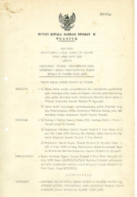 Nomor 097 Tahun 1988 Tentang Pembentukan Panitia Penyelenggara Lomba Lingkungan Sekolah Sehat Kab...