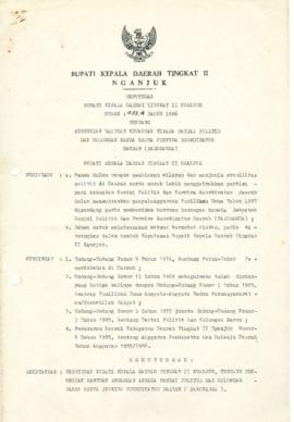 NOMOR 033.A TAHUN 1986 TENTANG PEMBERIAN BANTUAN KEUANGAN KEPADA PARTAI POLITIK DAN GOLONGAN KARY...