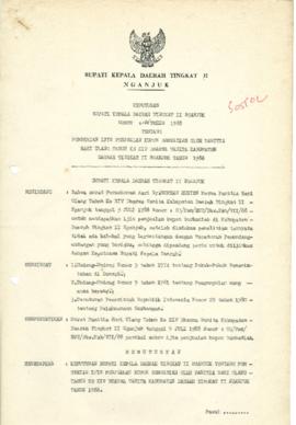 Nomor 134 Tahun 1988 Tentang Pemberian Ijin Penjualan Kupon Berhadiah Oleh Panitia Hari Ulang Tah...
