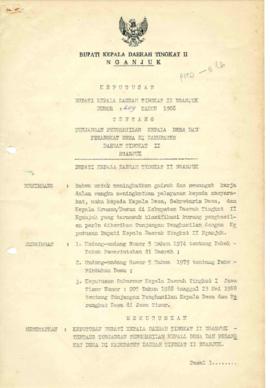 Nomor 209 Tahun 1988 Tentang Tunjangan Penghasilan Kepala Desa dan Perangkat Desa Di Kabupaten Da...