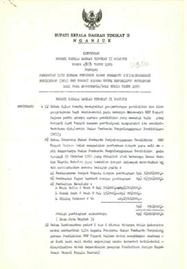 Nomor 313 Tahun 1989 Tentang Pemberian Ijin Kepada Pengurus Bada Pebantu Penyelenggaran Pendidika...