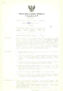 Nomor 088e Tahun 1990 Tentang Pengesahan Proyek Bantuan Peningkatan Jalan Kabupaten Daerah Tingka...