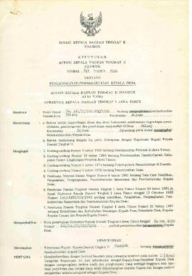 Nomor 141 Tahun 1990 Tentang Pengangkatan/Pemberhentian Kepala Desa Talang Kecamatan Rejoso