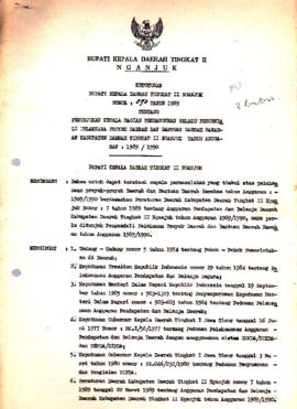 Nomor 090 Tahun 1989 Tentang Penunjukan Kepala Bagian Pembangunan Selaku Pengendali Pelaksana Pro...