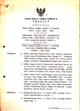 Nomor 052 Tahun 1989 Tentang Pengesahan Pemilihan dan Pengangkatan Kepala Desa, Desa Gempol, Keca...