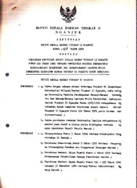 Nomor 198 Tahun 1989 Tentang Perubahan Keputusan Bupati Kepala Daerah Tingkat II Nganjuk Nomor 11...