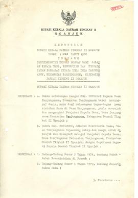 Nomor 033 Tahun 1988 Tentang Pemberhentian Dengan Hormat Dari Jabatan Kepala Desa, Penunjukan Dan...