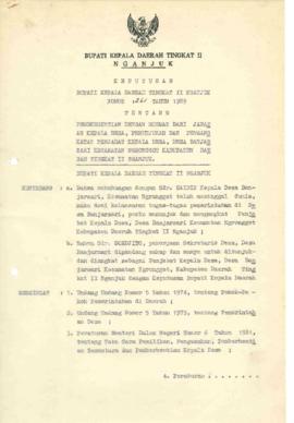 Nomor 261 Tahun 1989 Tentang Pemberhentian Dengan Hormat Dari Jabatan Kepala Desa, Penunjukan Dan...