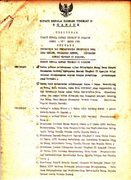 Nomor 121 Tahun 1989  Tentang Penunjukan dan Pengangkatan Sekretaris Desa Semare, Kecamatan Berbe...