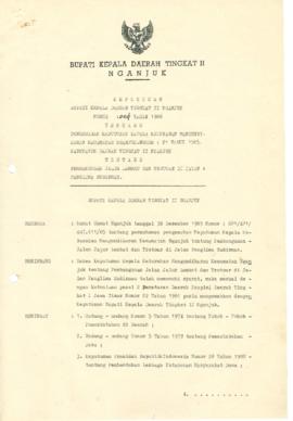 NOMOR 004 TAHUN 1986 TENTANG PENGESAHAN KEPUTUSAN KEPALA KELURAHAN MANGUNDIKARAN KECAMATAN NGANJU...