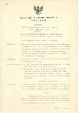 NOMOR 194 TAHUN 1986 TENTANG PANITIA PENYELENGGARA PERINGATAN HARI PAHLAWAN TAHUN 1986 KABUPATEN ...
