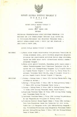 NOMOR 065 TAHUN 1986 TENTANG PENYERAHAN PENANDATANGAN SURAT KEPUTUSAN  PEMBERIAN IJIN BANGUNAN DA...