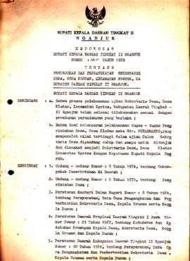 Nomor 120 Tahun 1989 Tentang Penunjukan dan Pengangkatan Sekretaris Desa, Desa Klodan Kecamatan N...