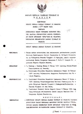 Nomor 276 Tahun 1989 Tentang Penunjukan Badan Pengawas Bangunan Proyek Bantuan Pembangunan Sarana...