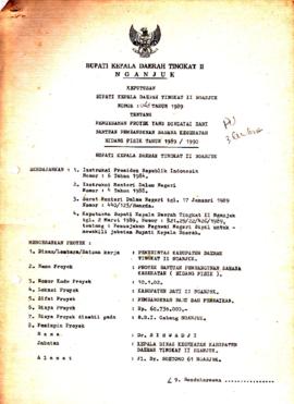 Nomor 063 Tahun 1989 Tentang Pengesahan Proyek Yang Dibiayai Dari Bantuan Pembangunan Sarana Kese...