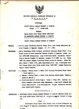 Nomor 215 Tahun 1989 Tentang Harga Dasar Atas Tanah Tahun 1989/1990 Di Kabupaten Daerah Tingkat I...