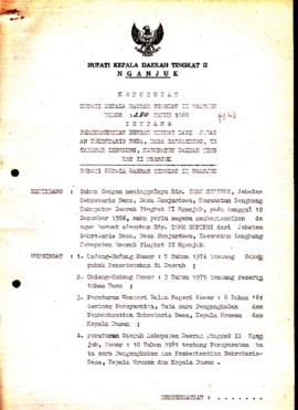 Nomor 280 Tahun 1989 Tentang Pemberhentian Dengan Hormat Dari Jabatan Sekretaris Desa, Desa Banja...