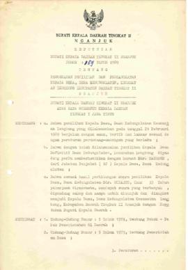 Nomor 159 Tahun 1989 Tentang Pengesahan Pemilihan dan Pengangkatan Kepala Desa Desa Kedungmlaten,...