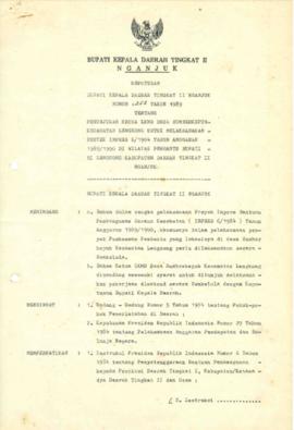 Nomor 253 Tahun 1989 Tentang Penunjukan Ketua LKMD Desa Sumberkepuh Kecamatan Lengkong Untuk Mela...
