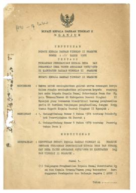 Nomor 185 Tahun 1988 Tentang Tunjangan Penghasilan Kepala Desa Dan Perangkat Desa Tahun Anggaran ...