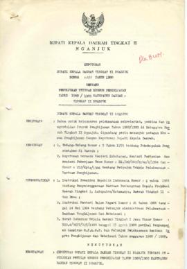 Nomor 133 Tahun 1988 Tentang Penunjukan Petugas Khusu Penghijauan Tahun 1988/1989 Kabupaten Daera...