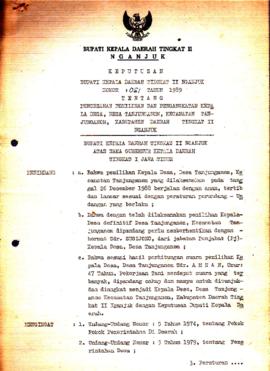 Nomor 051 Tahun 1989 Tentang Pengesahan Pemilihan dan Pengangkatan Kepala Desa, Desa Tanjunganom,...