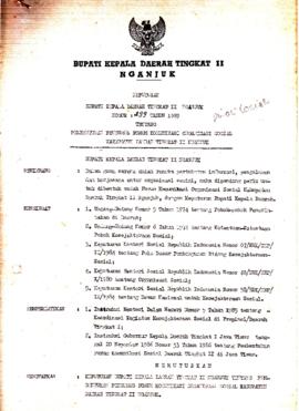 Nomor 299 Tahun 1989 Tentang Pembentukan Pengurus Forum Komunikasi Organisasi Sosial Kabupaten Da...