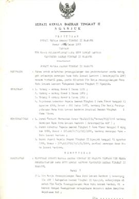 NOMOR 156 TAHUN 1986 TENTANG TIM KERJA PENANGGULANGAN HAMA KUTU LONCAT LAMTORO KABUPATEN DAERAH T...