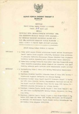 Nomor 218 Tahun 1988 Tentang Penunjukan Ketua Lembaga Ketahanan Masyarakat Desa Margopatut Kecama...