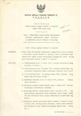 Nomor 013 Tahun 1989 Tentang Beaya Operasioanal Dalam Rangka Pelaksanaan Kegiatan Penggantian Kar...