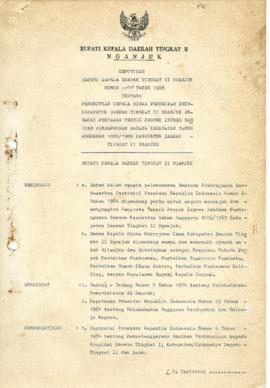 Nomor 100 Tahun 1988 Tentang Penunjukan Kepala Dinas Pekerjaan Umum Kabupaten Daerah Tingkat II N...