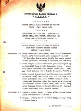 Nomor 142 Tahun 1989 Tentang Pengesahan Pemilihan dan Pengangkatan Kepala Desa, Desa Tritik, Keca...