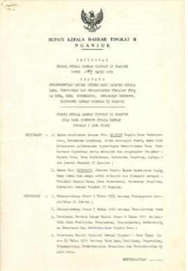 NOMOR 189 TAHUN 1986 TENTANG PEMBERHENTIAN DENGAN HORMAT DARI JABATAN KEPALA DESA, PENUNJUKAN DAN...