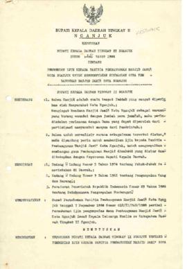 Nomor 246 Tahun 1988 Tentang Pemberian Ijin Kepada Panitia Pembangunan Masjid Jami’ Kota Nganjuk ...