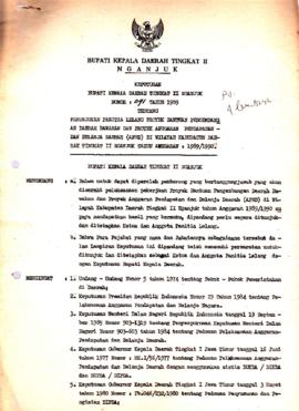 Nomor 091 Tahun 1989 Tentang Penunjukan Panitia Lelang Proyek Bantuan Pengembangan Daerah Bawahan...
