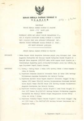 Nomor 164 Tahun 1988 Tentang Ketetapan Jenis Dan Lokasi Proyek Pembangunan Pisik Di Wilayah Kabup...