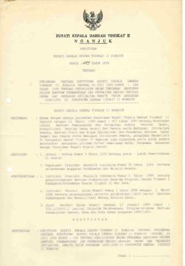 Nomor 259 Tahun 1989 Tentang Perubahan Pertama Keputusan Bupati Kepala Daerah Tingkat II Nganjuk ...
