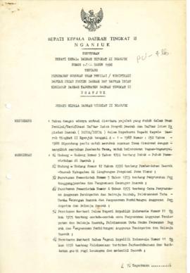 Nomor 212 Tahun 1988 Tentang Perubahan Susunan Team Penilai/Verifikasi Daftar Isian Proyek Daerah...