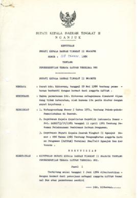NOMOR 118 TAHUN 1986 TENTANG PEMBERHENTIAN TENAGA SATPAM TERMINAL BUS