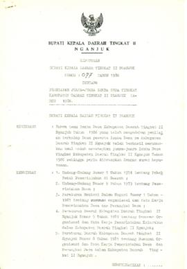 NOMOR 077 TAHUN 1986 TENTANG PENETAPAN JUARA-JUARA LOMBA DESA TINGKAT KABUPATEN DAERAH TINGKAT II...